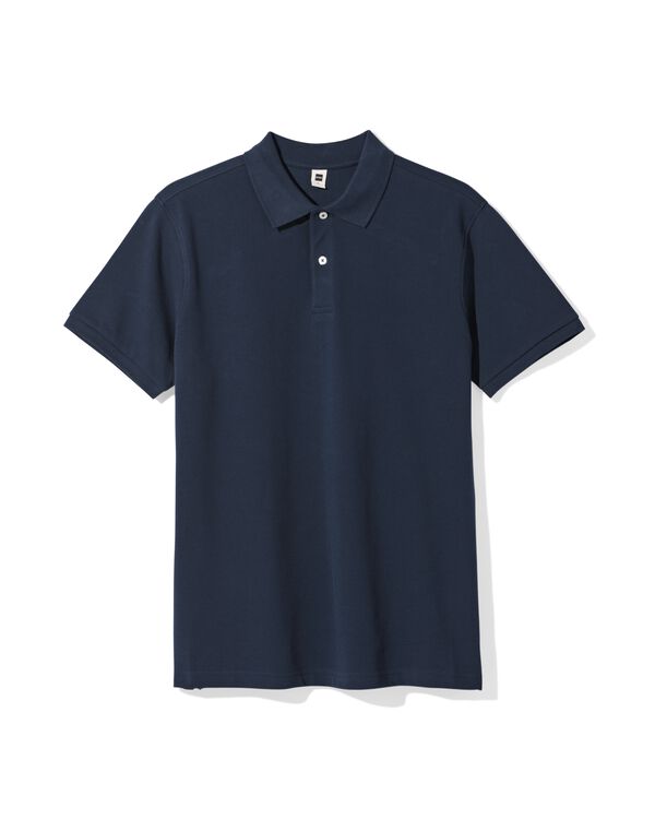 herenpolo Denton regular fit donkerblauw donkerblauw - 2140340DARKBLUE - HEMA