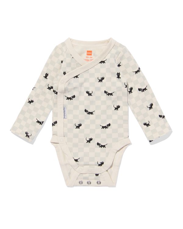 Mitwachsender Takkie-Newborn-Wickelstrampler, kariert ecru ecru - 33445820ECRU - HEMA
