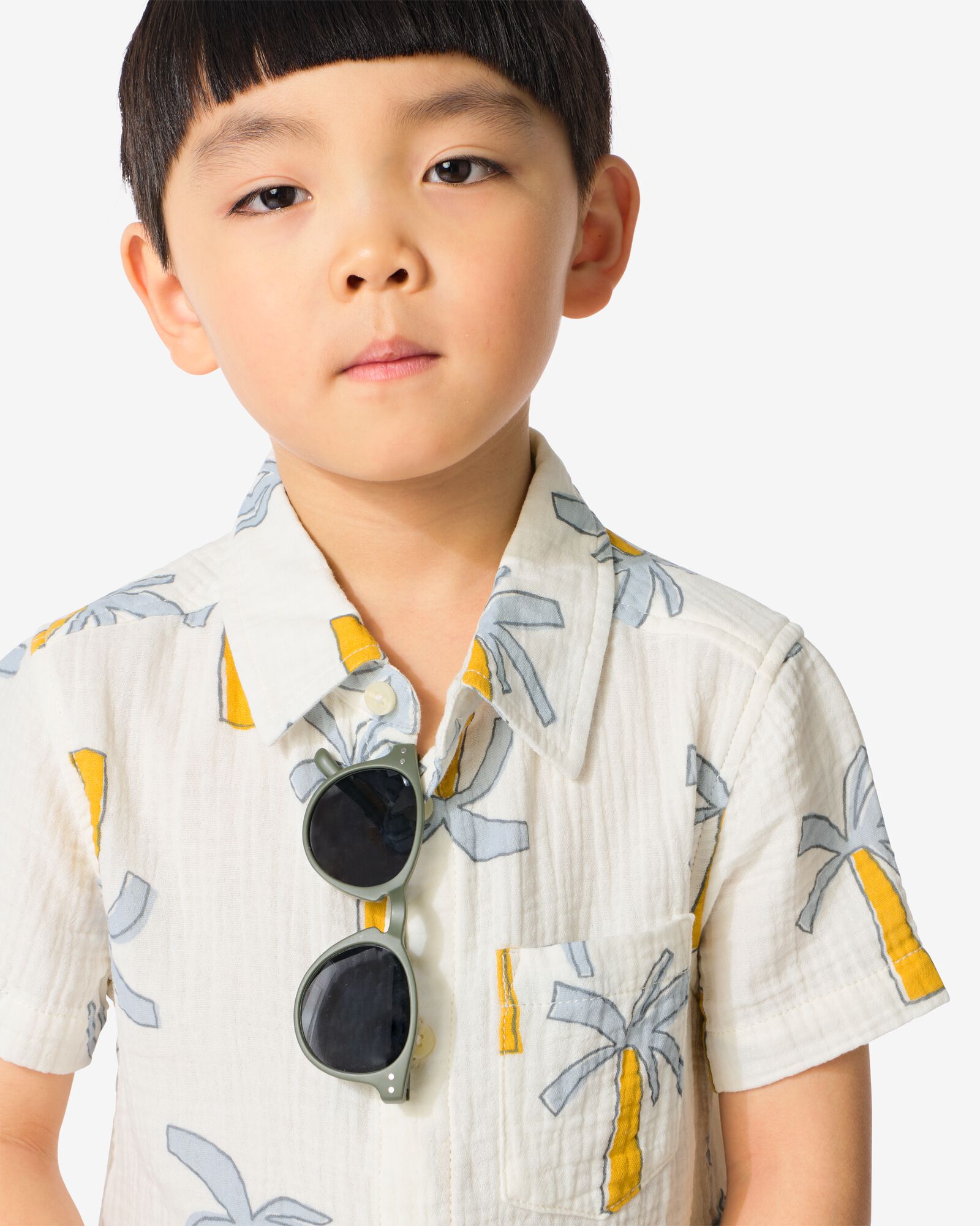 Kinderoberhemd Palmen ecru - 30740117ECRU - HEMA