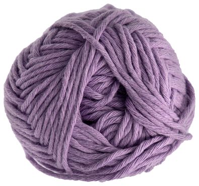 fil à tricoter et à crocheter en coton recyclé 85m lilas lila recycled cotton - 1400245 - HEMA