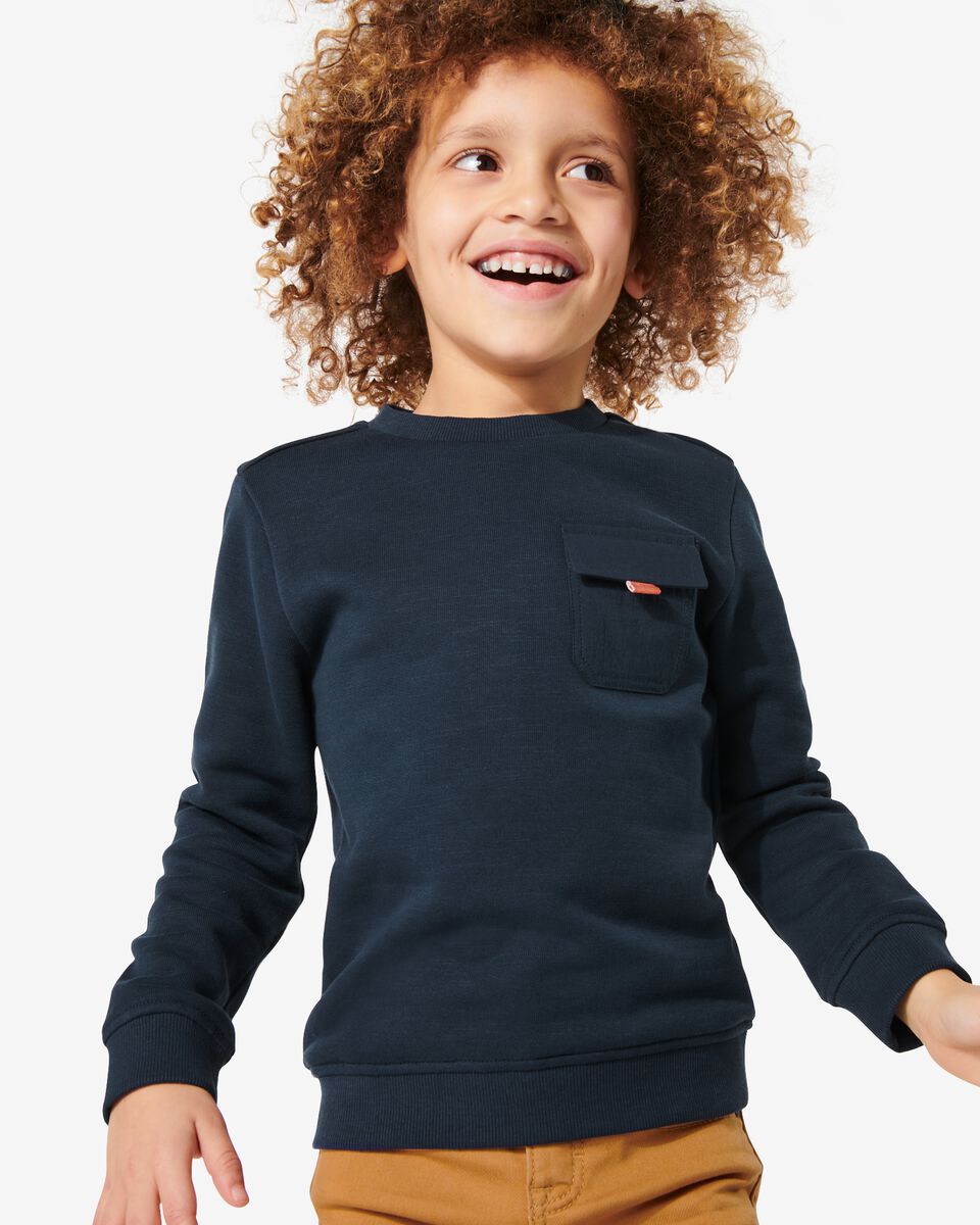 kinder sweater donkerblauw 86/92 - 30757626 - HEMA
