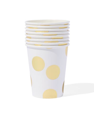 gobelets en carton 250 ml pois dor&eacute;s - lot de 8 - 14250277 - HEMA
