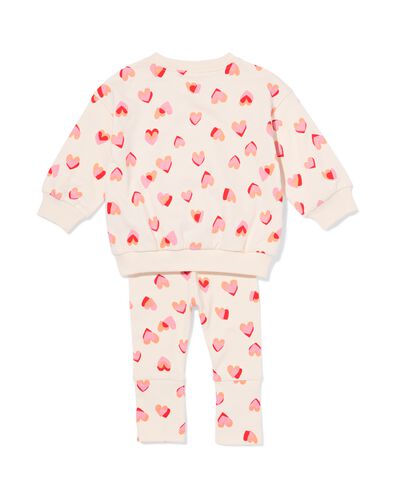 Baby-Bekleidungsset, bequeme Passform, gerippt, Herzen ecru ecru - 33069270ECRU - HEMA