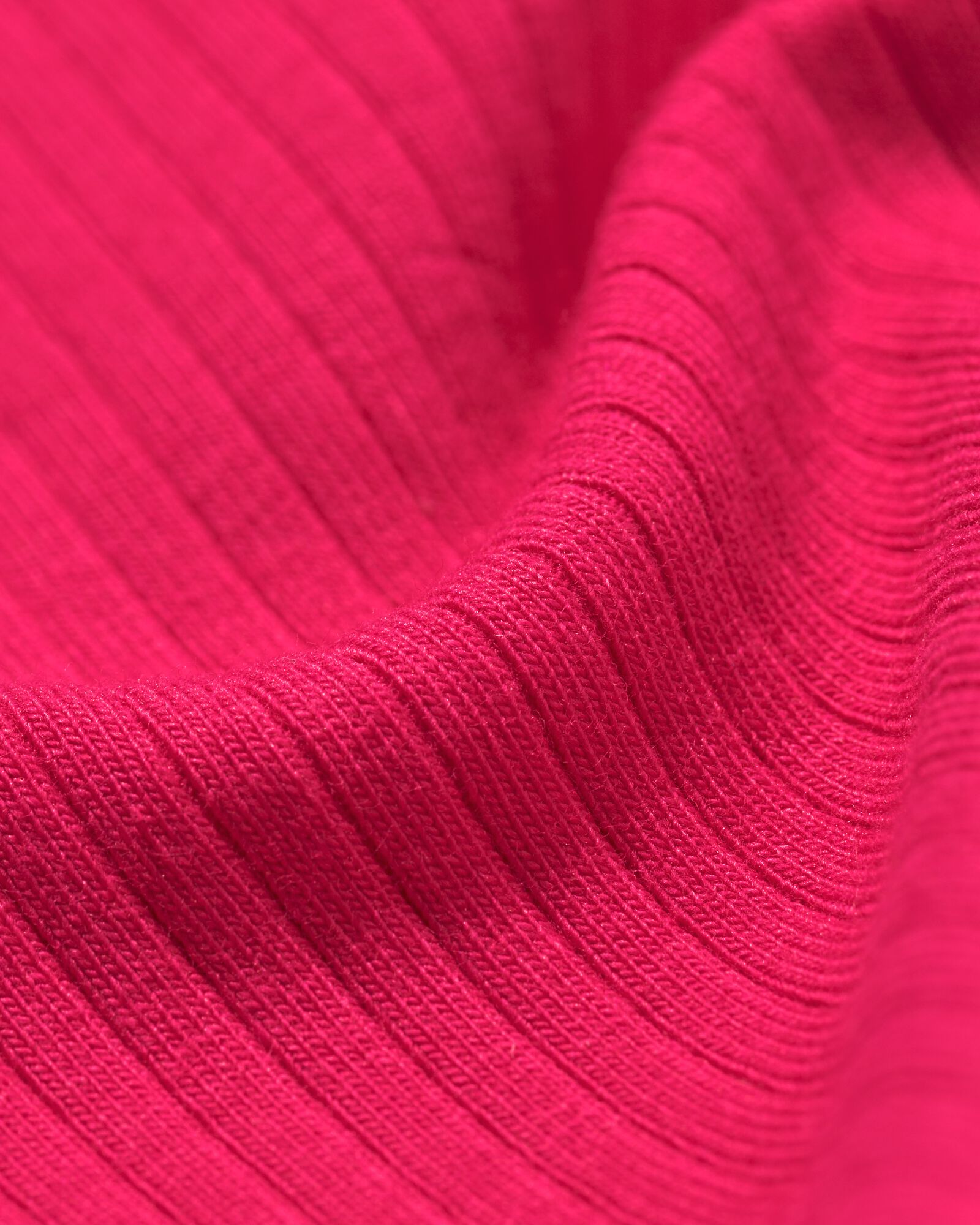 Kinder-T-Shirt, gerippt, Erdbeere fuchsie fuchsie - 30846404FUCHSIA - HEMA