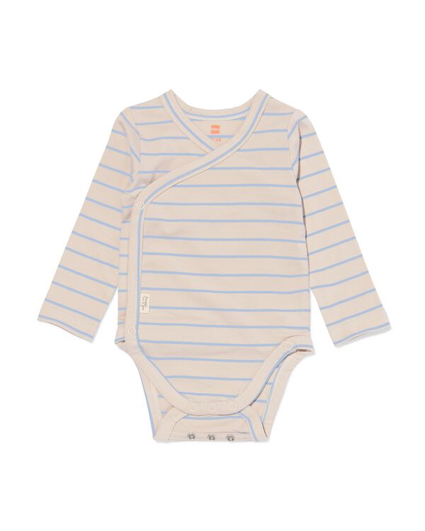 newborn meegroei overslag body strepen ecru ecru - 33439720ECRU - HEMA