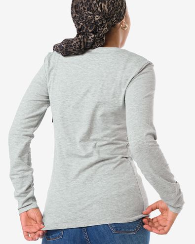 t-shirt femme slim fit col rond gris clair gris clair - 36300570LIGHTGREY - HEMA