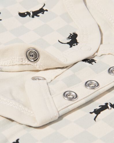 Takkie newborn meegroei overslagromper ruiten &eacute;cru &eacute;cru - 33445820ECRU - HEMA