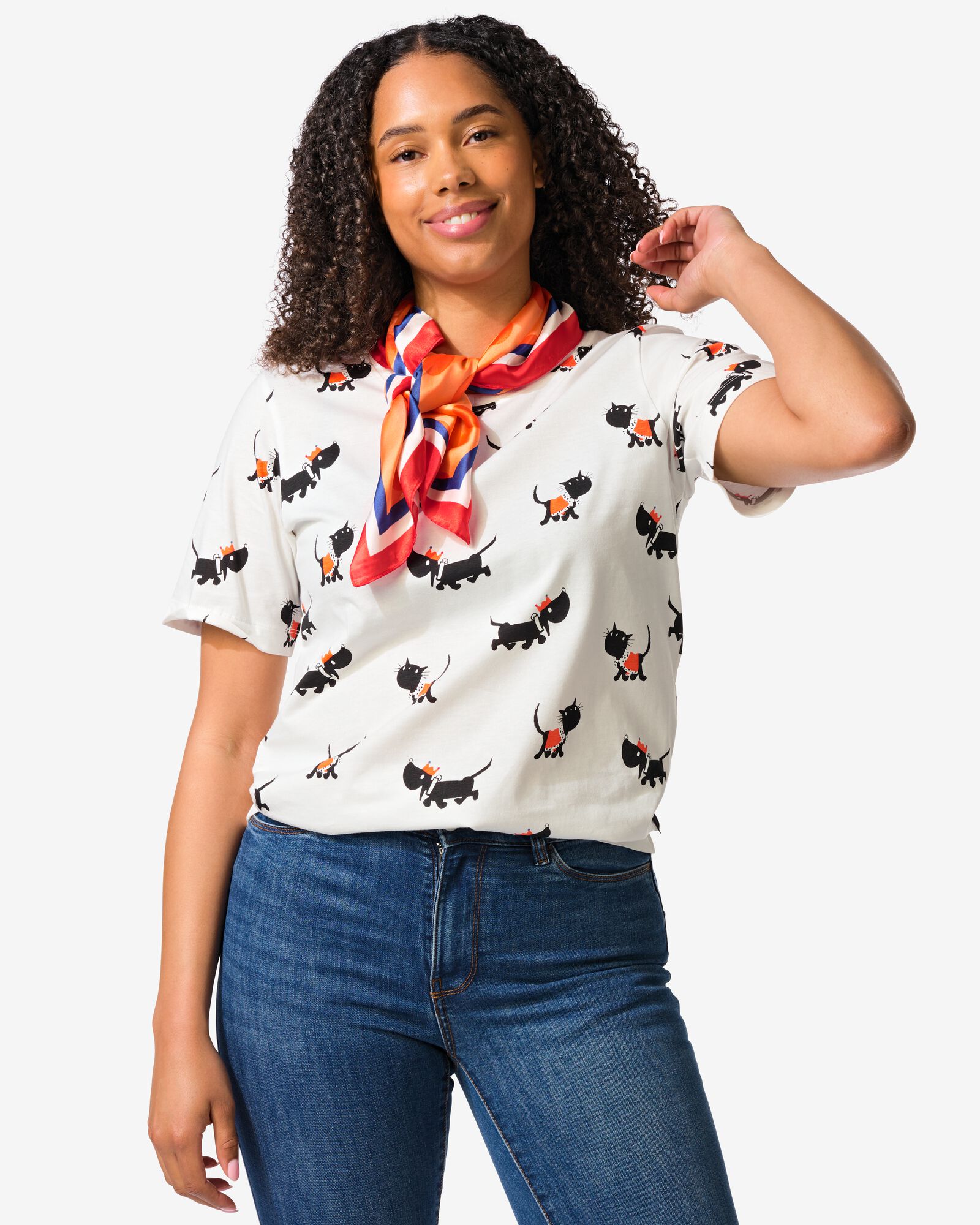Takkie dames T-shirt jersey WK wit wit - 36208730WHITE - HEMA