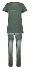 pyjama femme Patty coton rayures vert vert - 1000026653 - HEMA