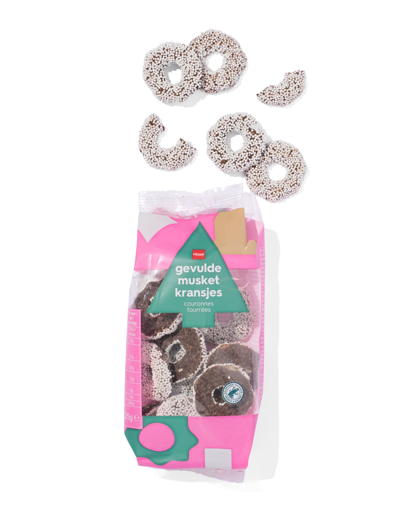 couronnes fourr&eacute;es de p&acirc;te &agrave; sucre avec perles de sucre blanches 225g - 24552201 - HEMA