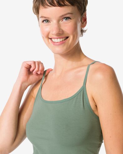 Damenhemd aus Baumwolle mit Spaghettitr&auml;gern gr&uuml;n - 19641554GREEN - HEMA