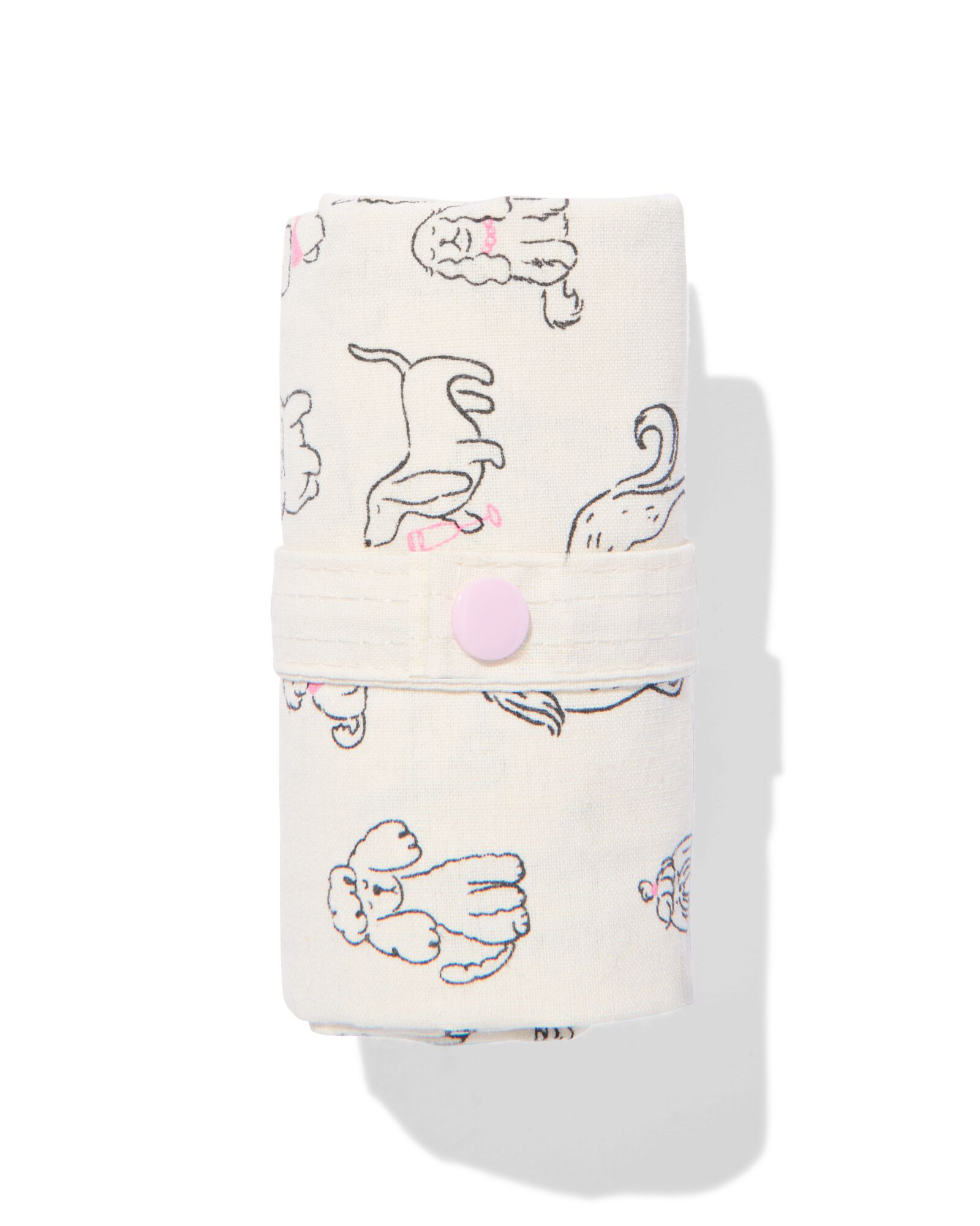 canvas tas 42x36cm hondendessin oprolbaar - 61104416 - HEMA