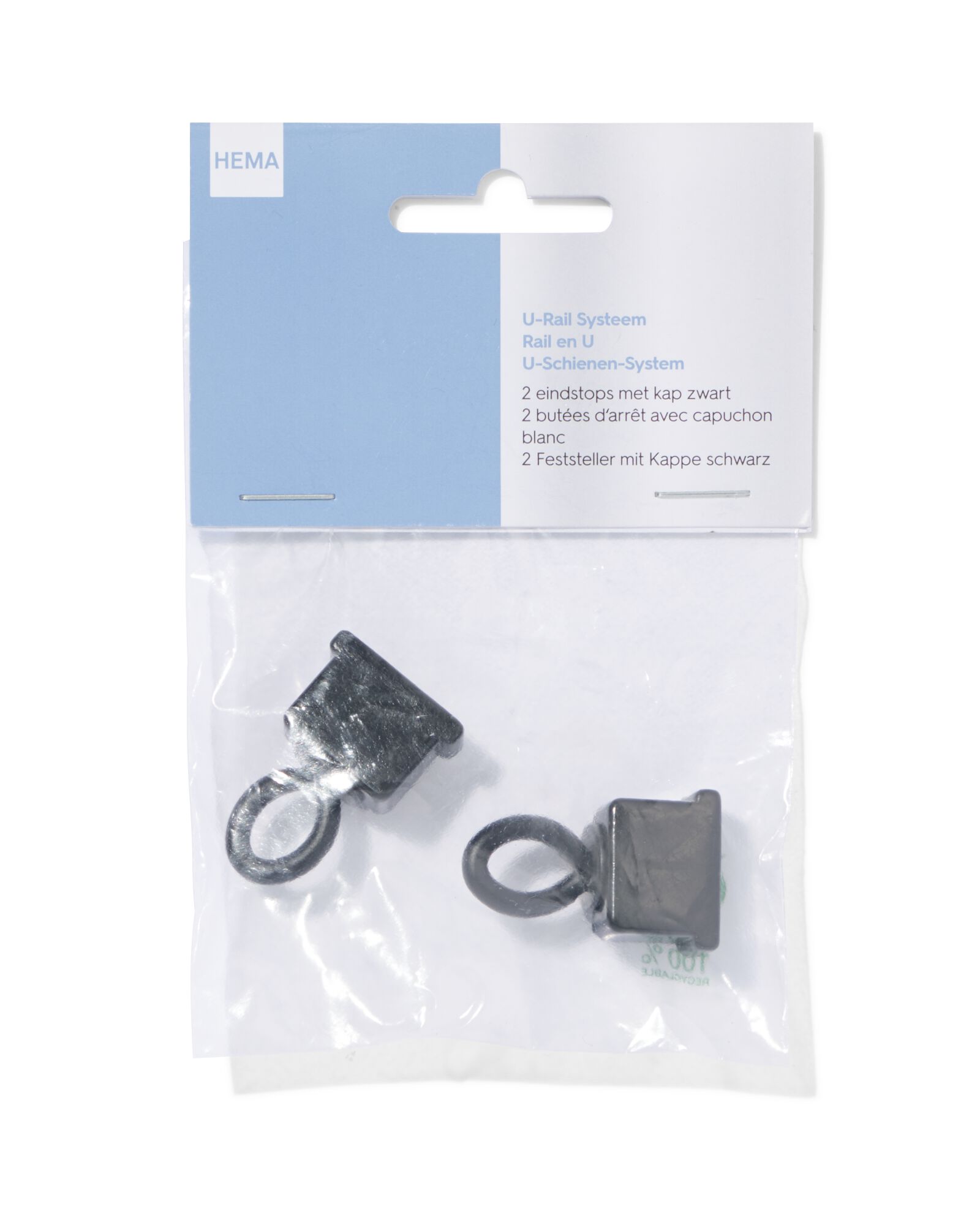 capuchon d'extr&eacute;mit&eacute; avec embout noir - 2 pi&egrave;ces - 7502013 - HEMA