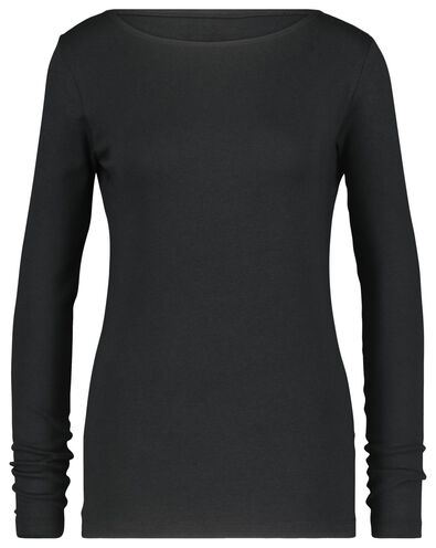 Damen-Shirt, U-Boot-Ausschnitt schwarz - 1000021160 - HEMA