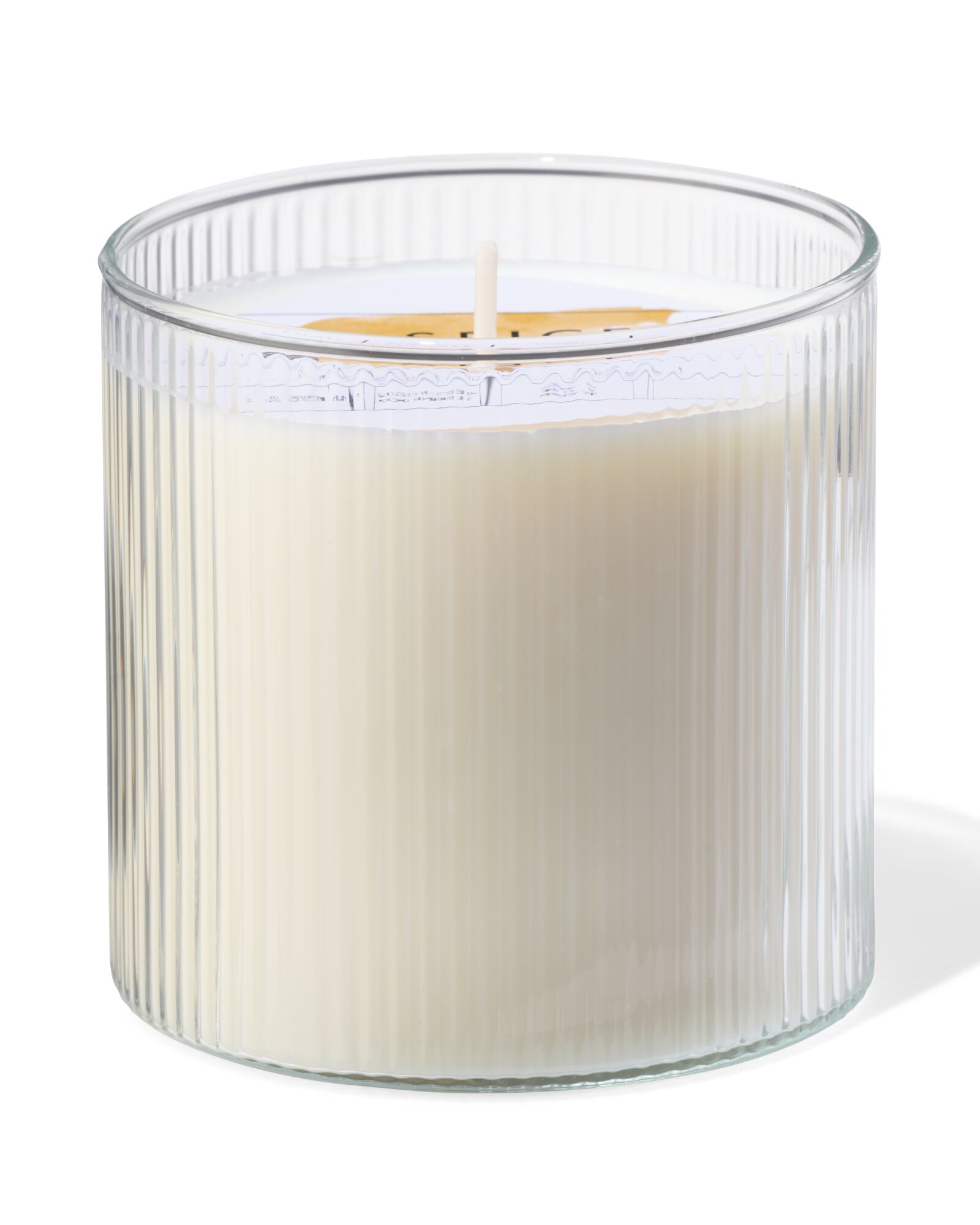 bougie parfum&eacute;e en verre nervur&eacute; &Oslash;10x10 &eacute;pice - 13502386 - HEMA