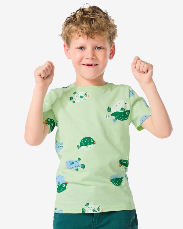 t-shirt enfant poissons vert vert - 30785108GREEN - HEMA