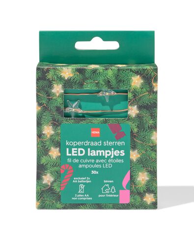 Lichterkette 3 m mit 30 LED-L&auml;mpchen, Stern f&uuml;r den Innenbereich - 25550012 - HEMA