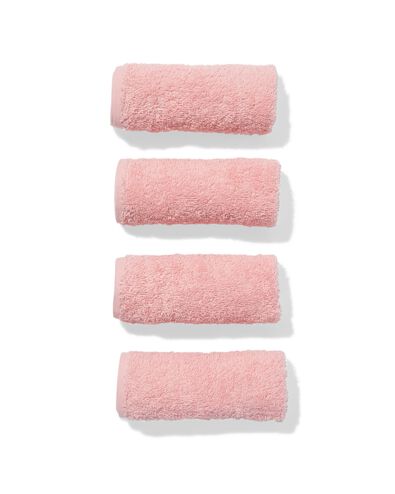 serviettes pour le visage 30x30cm qualit&eacute; &eacute;paisse rose clair - lot de 4 rose p&acirc;le d&eacute;barbouillettes 30 x 30 - 5282878 - HEMA