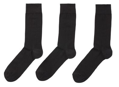 3 paires de chaussettes homme en coton bio noir 43/46 - 4113358 - HEMA