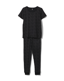 pyjama femme en coton noir noir - 1000030234 - HEMA