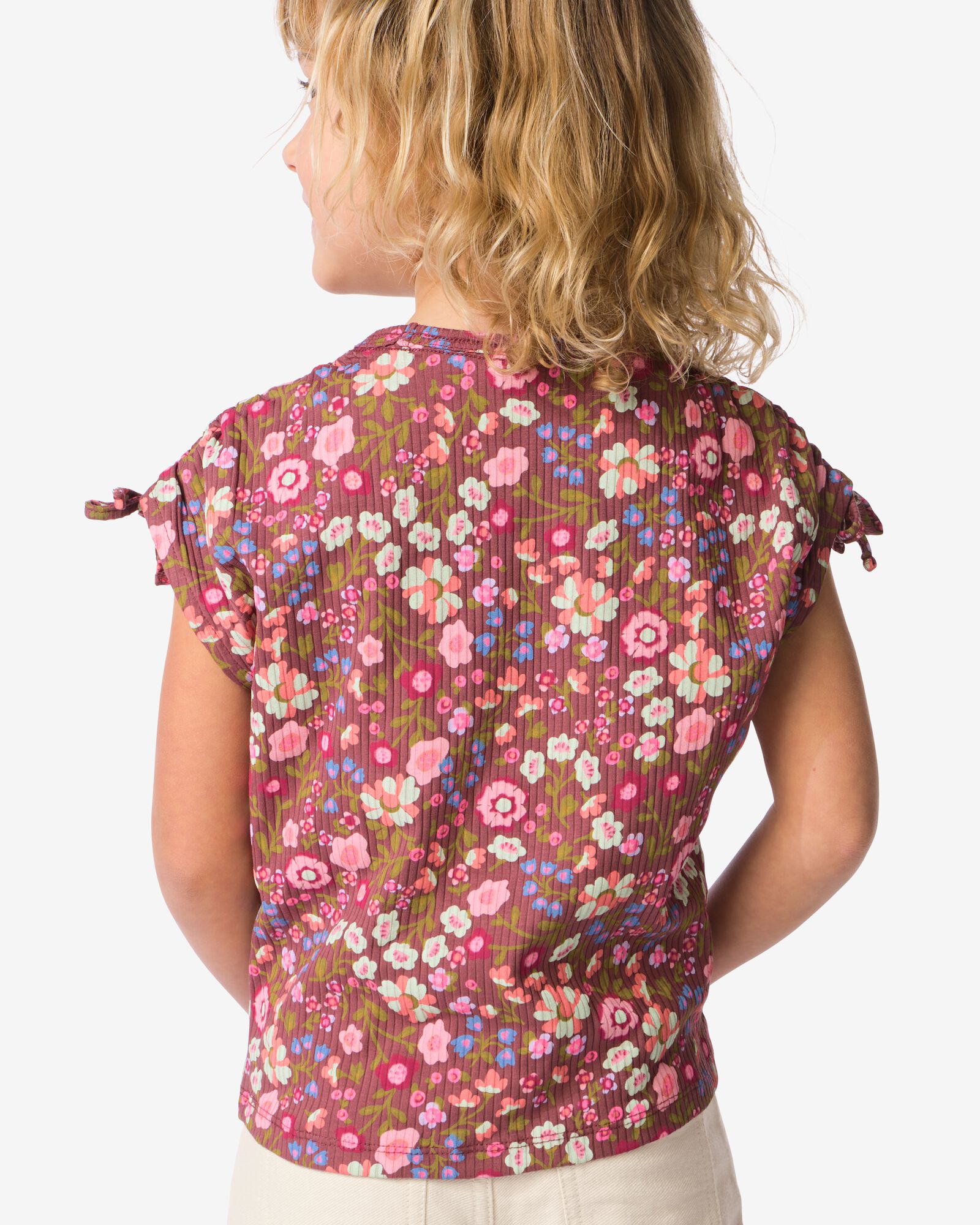 Kinder-T-Shirt, gerippt, Fr&uuml;chte braun braun - 30841854BROWN - HEMA