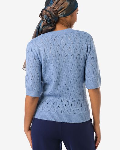 Damen-Strickjacke Golda, Ajour blau blau - 36205760BLUE - HEMA