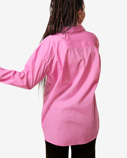 dames blouse poplin India roze - 1000029187 - HEMA