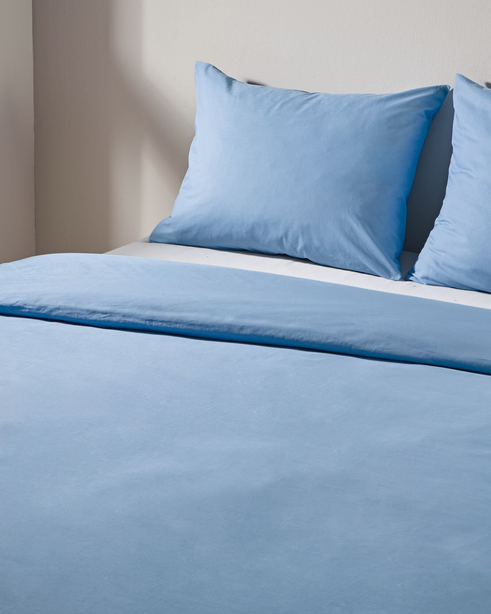 Bettbezug 200x200/220 cm, weiche Baumwolle eisblau - 5790138 - HEMA