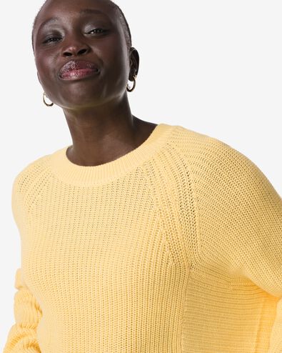 pull femme Olena maille fine jaune jaune - 36207030YELLOW - HEMA