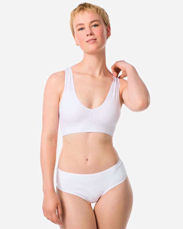 hipster femme en coton avec dentelle blanc blanc - 19610035WHITE - HEMA