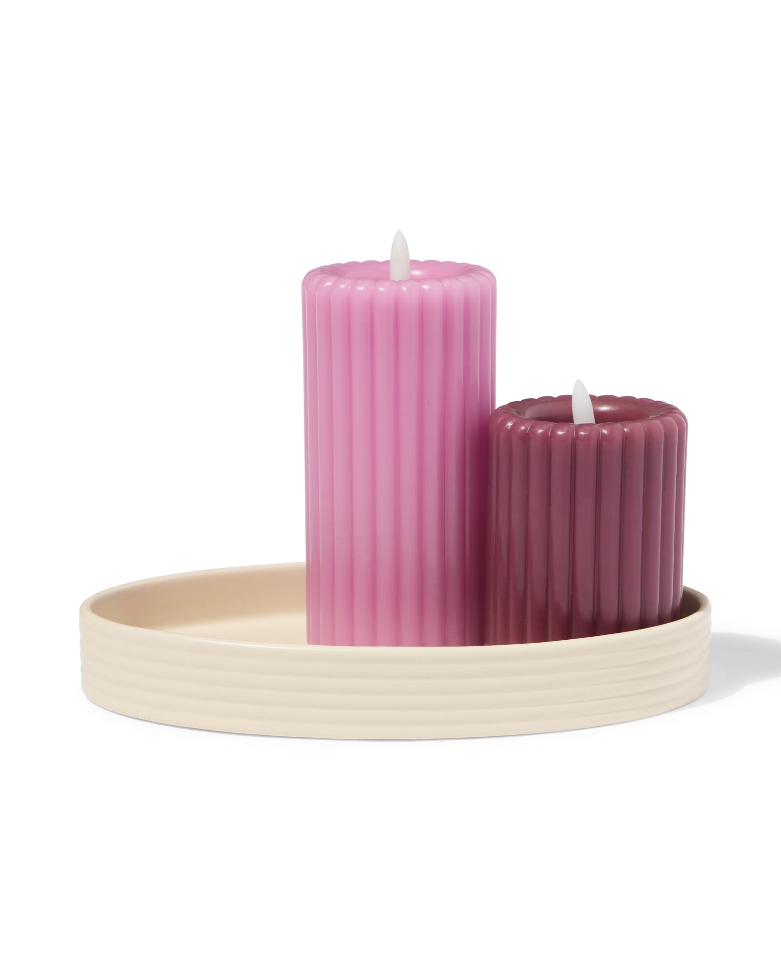 kaarsonderzetter ⌀30cm keramiek ovaal wit - 13325057 - HEMA