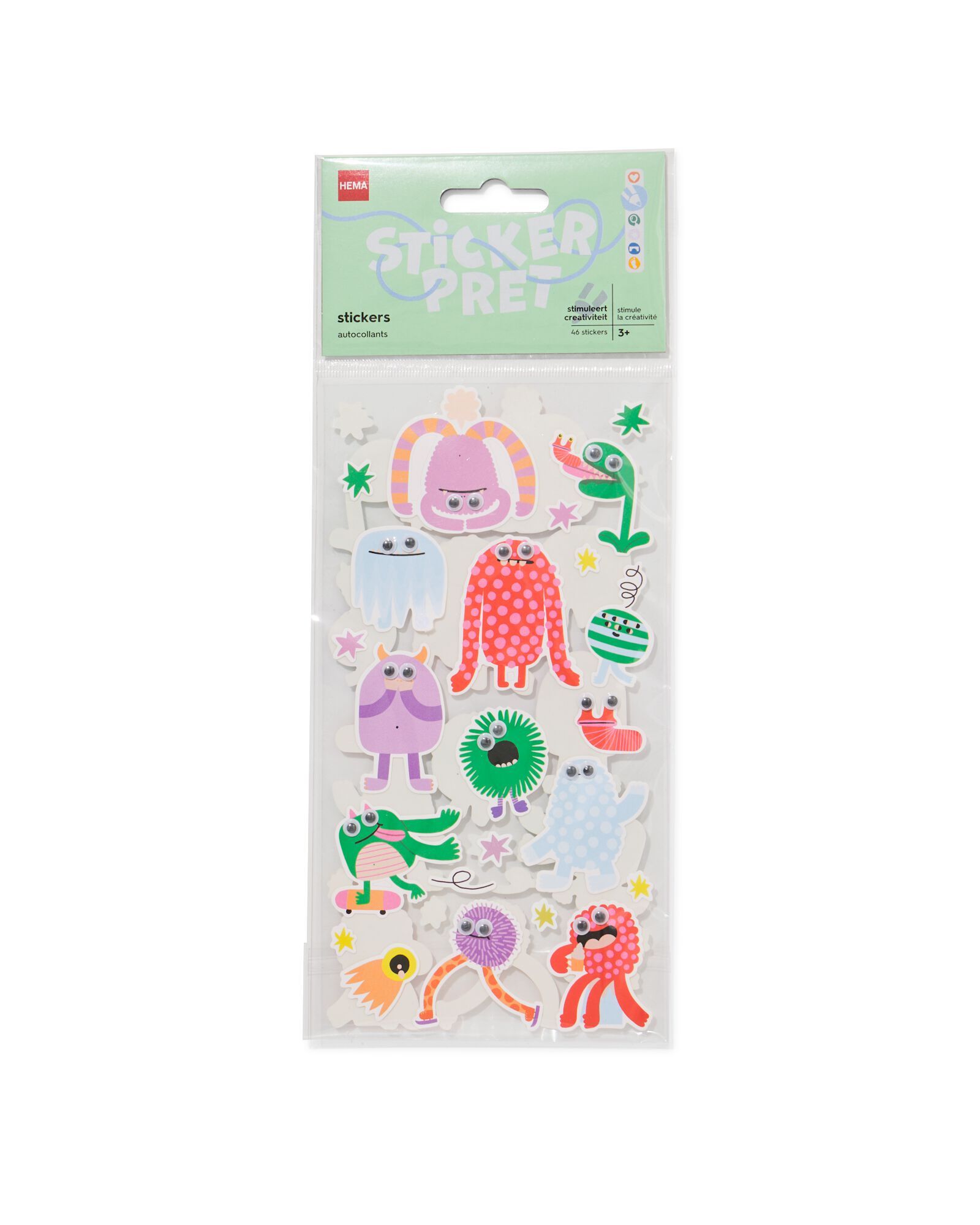 Aufkleber mit Wackelaugen &ndash; 46 St&uuml;ck - 15900240 - HEMA