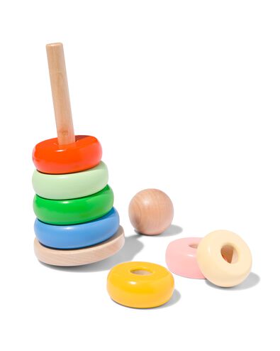 cylindre en bois tour &agrave; empiler 20 cm - 15130129 - HEMA