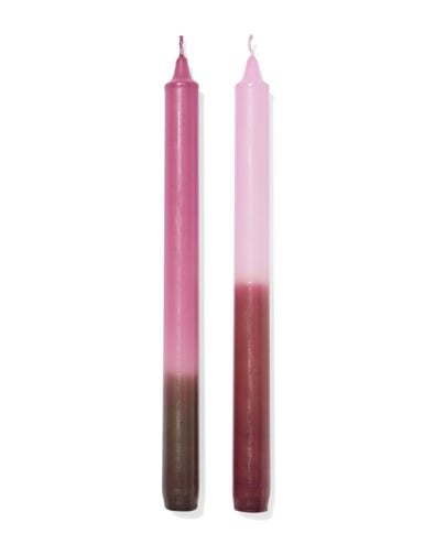 bougies longues ⌀2,2x25cm d&eacute;grad&eacute; de couleurs rose - 2 pi&egrave;ces - 13506130 - HEMA