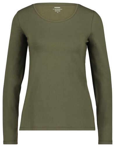 t-shirt femme olive - 1000023502 - HEMA