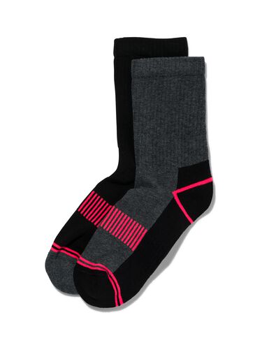 2 paires de chaussettes de randonnée noir 39/42 - 4460032 - HEMA