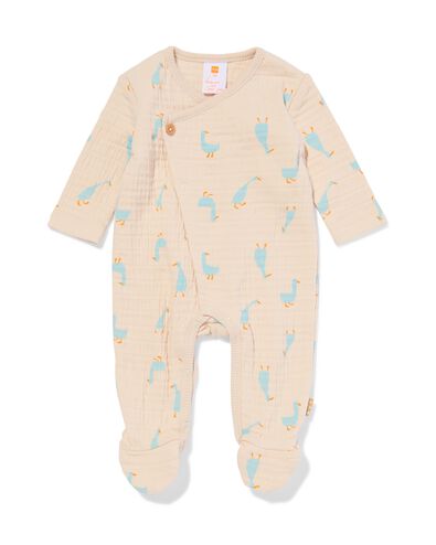 Baby-Wickelstrampler aus Baumwolle mit G&auml;nsen ecru - 33418020ECRU - HEMA