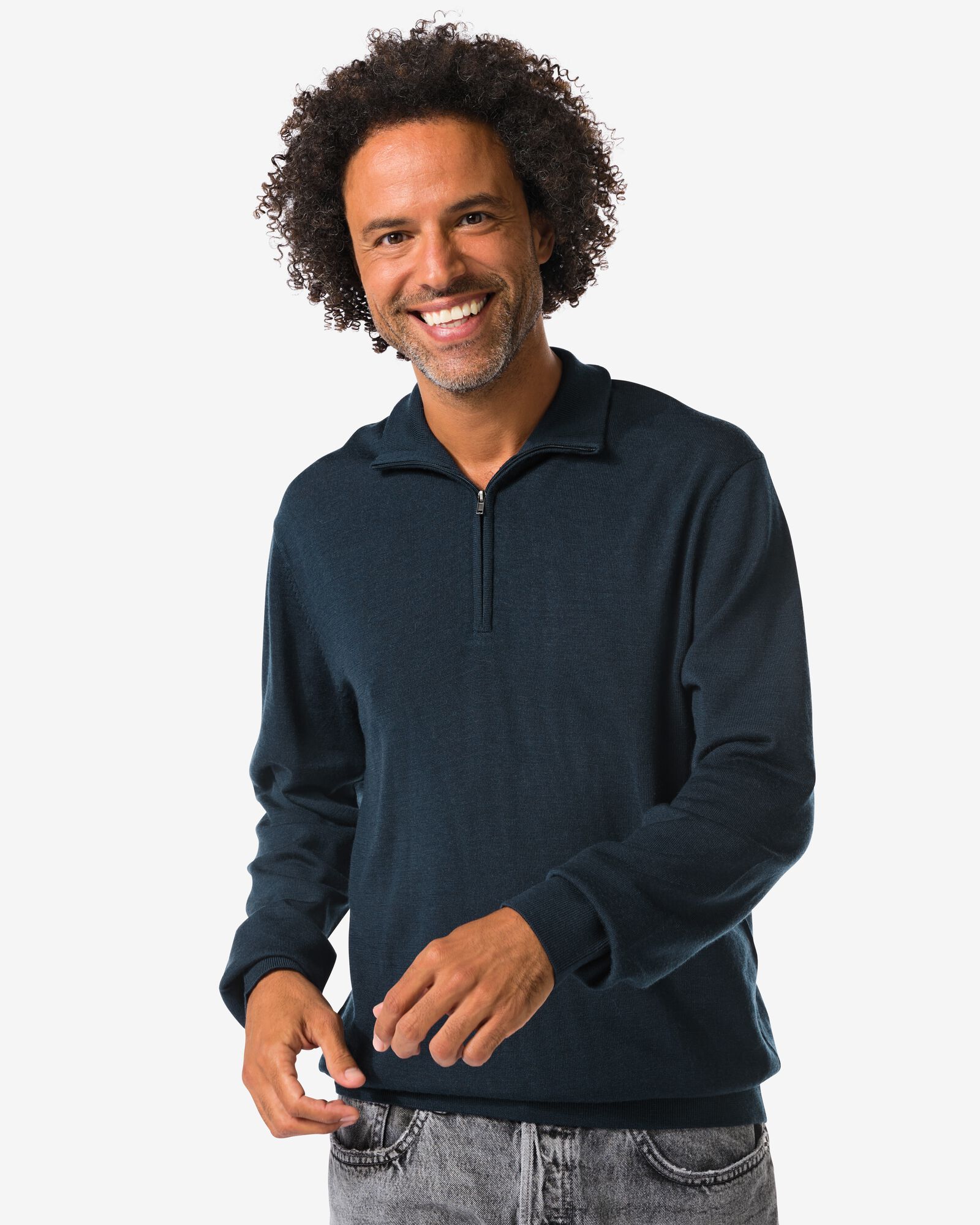 pull homme Frank laine m&eacute;rinos bleu fonc&eacute; bleu fonc&eacute; - 2116960DARKBLUE - HEMA