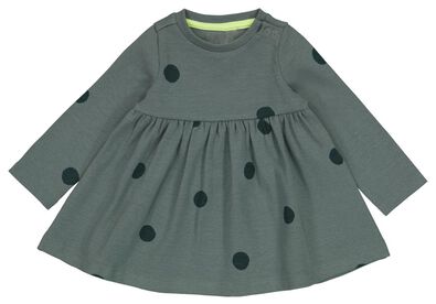 robe bébé côtelée pois vert - 1000024500 - HEMA