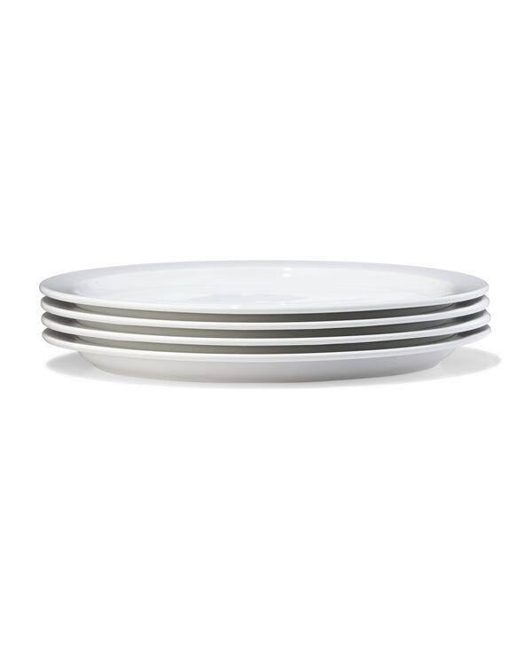 assiettes plates ⌀26cm porcelaine blanche - 4 pi&egrave;ces - 9650330 - HEMA