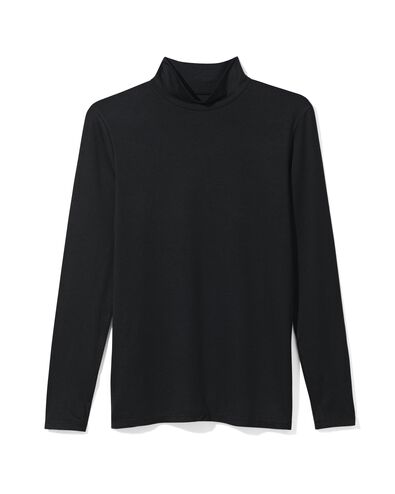 t-shirt thermique femme avec un col noir L - 19640254 - HEMA