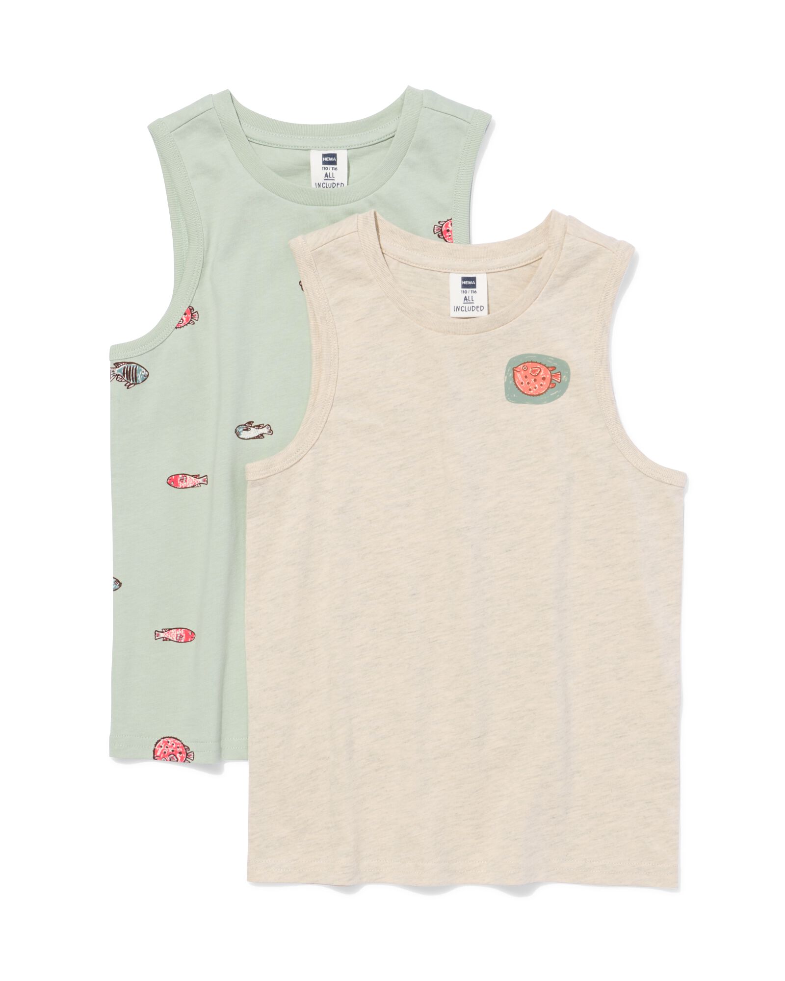 d&eacute;bardeurs enfants poissons - 2 pi&egrave;ces vert vert - 30718414GREEN - HEMA