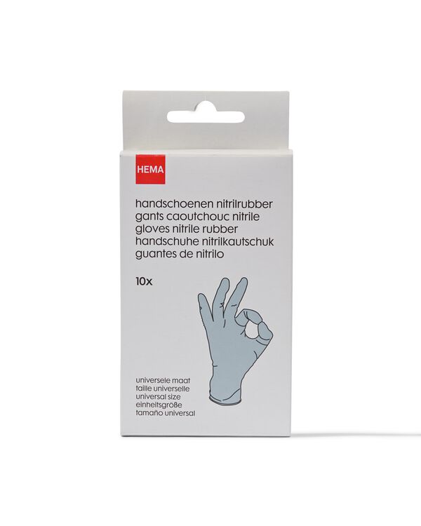 10 gants &agrave; usage unique caoutchouc nitrile - 20520043 - HEMA