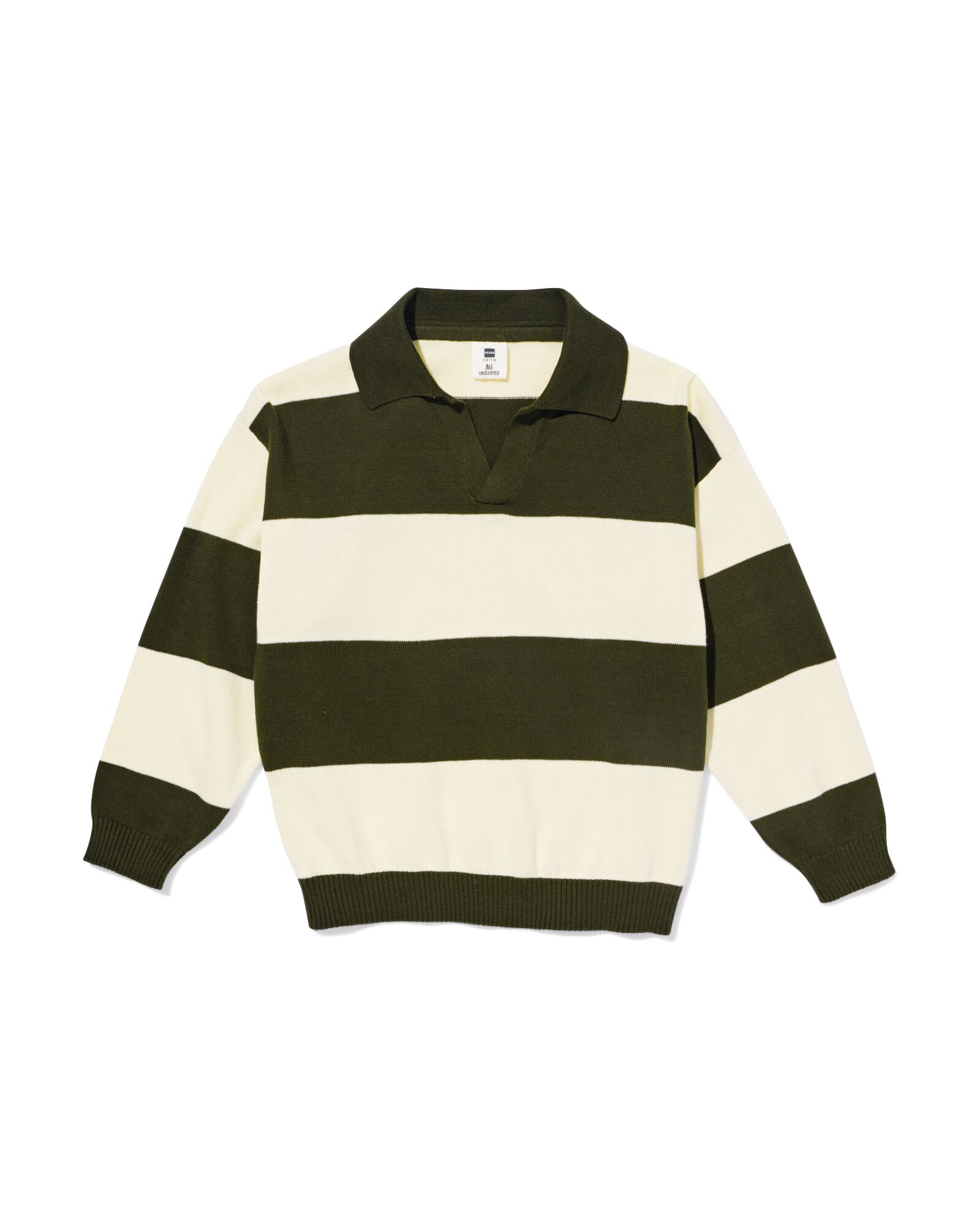Kinderpullover, Feinstrick mit Streifen dunkelgr&uuml;n dunkelgr&uuml;n - 30710703DARKGREEN - HEMA
