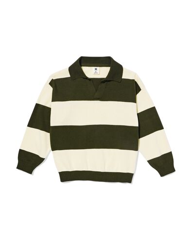 Kinderpullover, Feinstrick mit Streifen dunkelgr&uuml;n dunkelgr&uuml;n - 30710703DARKGREEN - HEMA