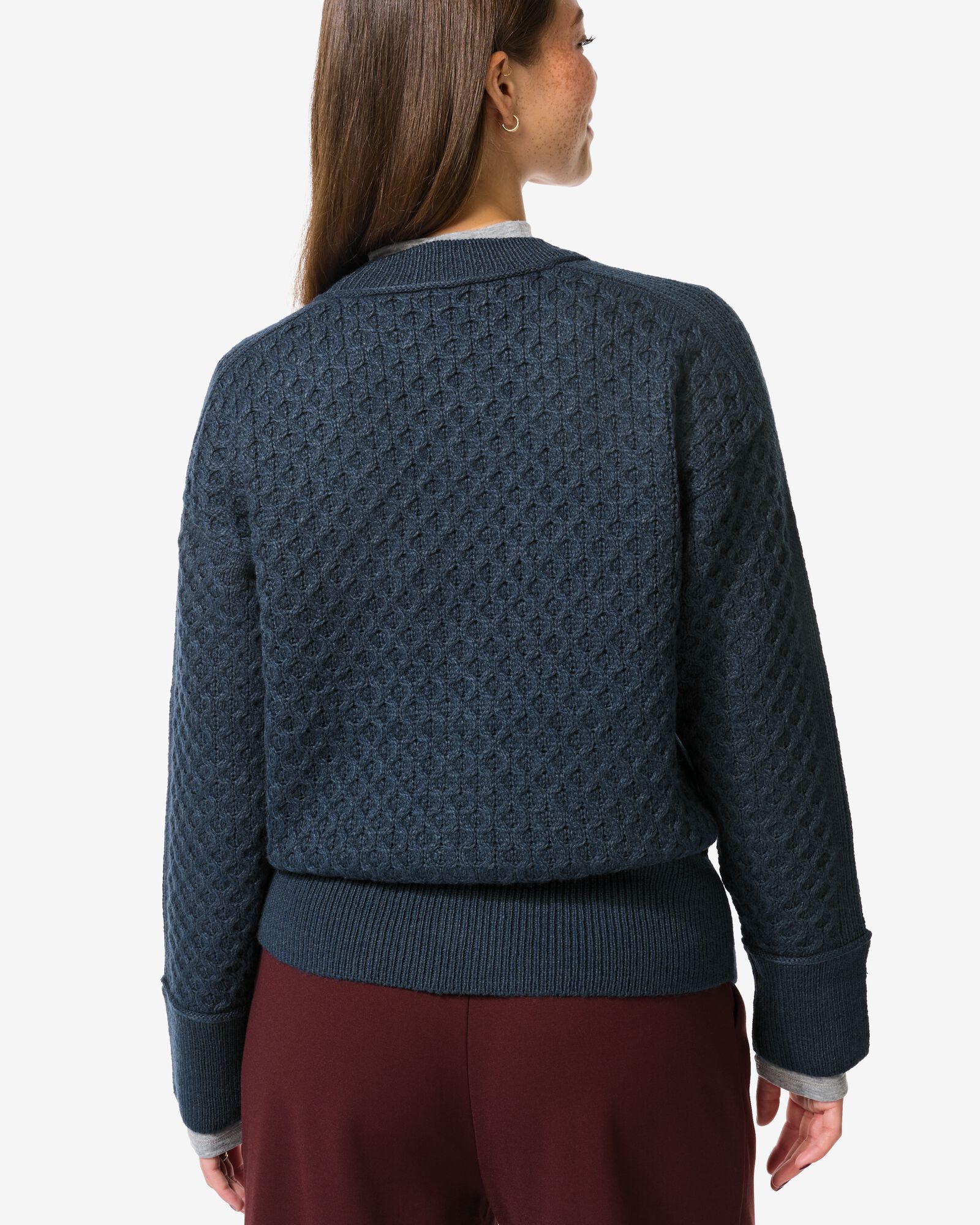 gilet femme Viola textur&eacute; bleu bleu - 36302380BLUE - HEMA