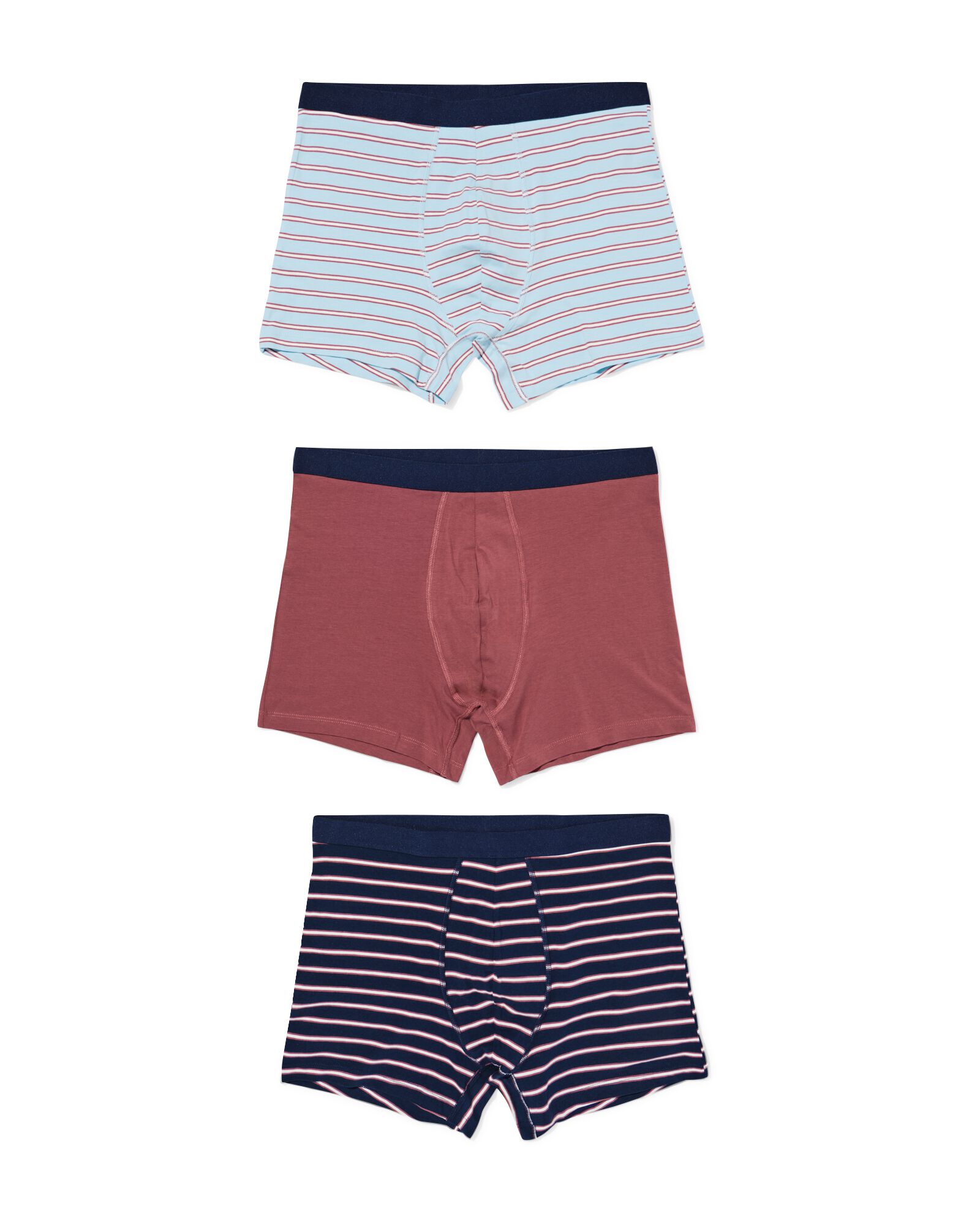 herenboxer retro - 3 stuks donkerblauw donkerblauw - 19168370DARKBLUE - HEMA