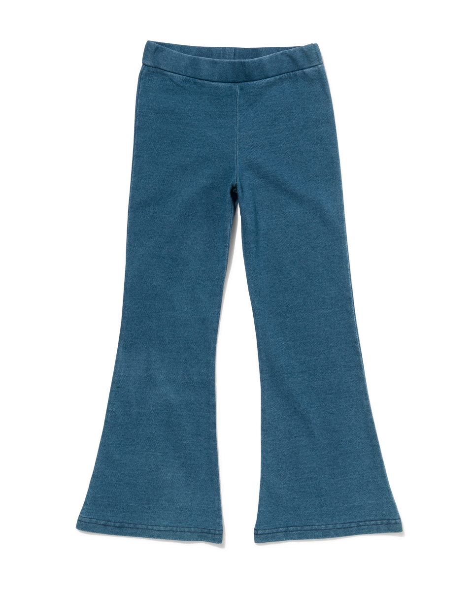 Kinder-Leggings, ausgestelltes Bein, jeansblau mittelblau mittelblau - 1000029683 - HEMA
