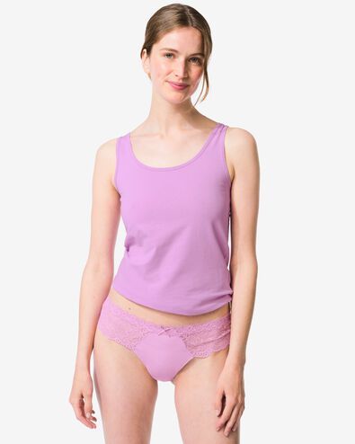 string femme microfibre en dentelle violet violet - 19601354PURPLE - HEMA