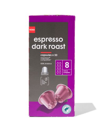 20 capsules de café espresso dark roast - 17180016 - HEMA